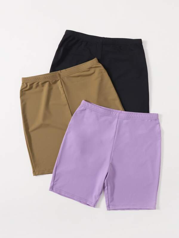 3pcs Solid Biker Shorts - LuckyFash™