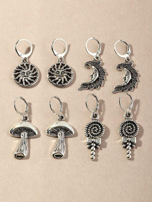 4pairs Sun Charm Drop Earrings - LuckyFash™