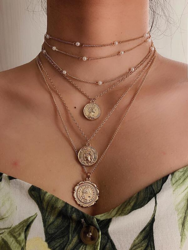 4pcs Coin Charm Necklace - LuckyFash™