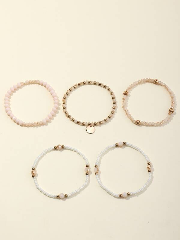 5pcs Disc Charm Beaded Bracelet - LuckyFash™