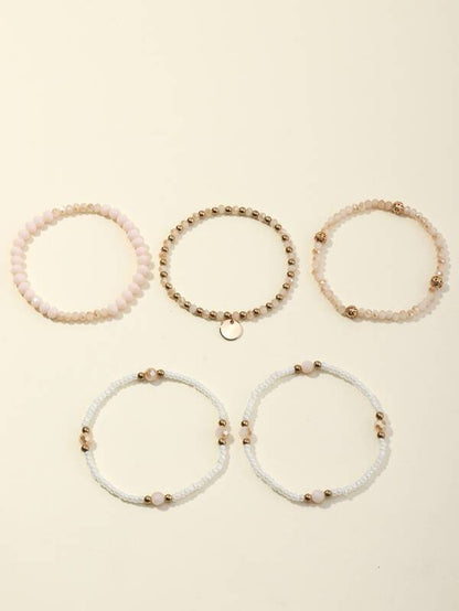 5pcs Disc Charm Beaded Bracelet - LuckyFash™