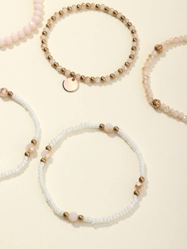 5pcs Disc Charm Beaded Bracelet - LuckyFash™