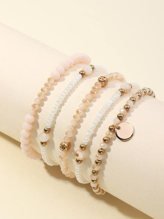 5pcs Disc Charm Beaded Bracelet - LuckyFash™