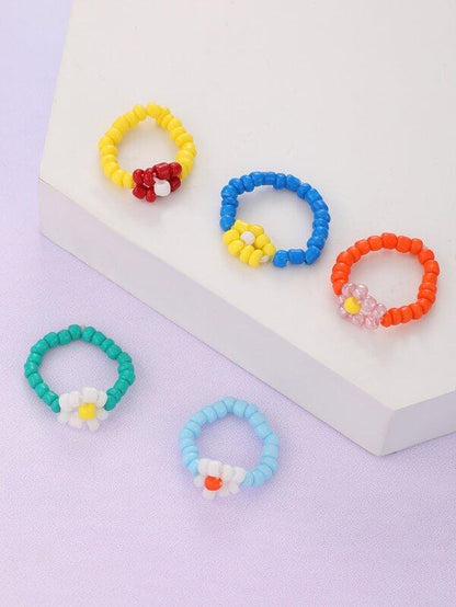 5pcs Simple Beaded Ring - LuckyFash™