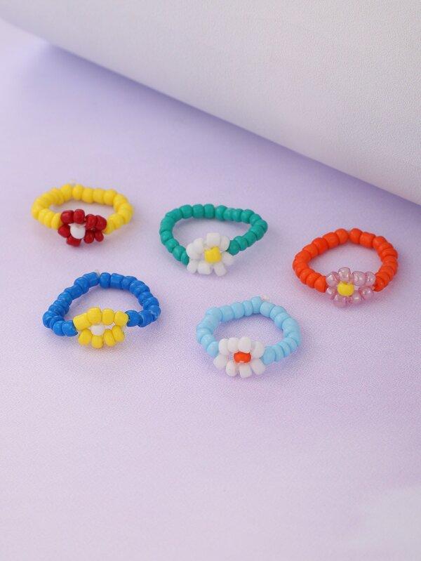 5pcs Simple Beaded Ring - LuckyFash™