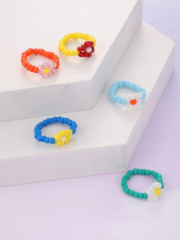 5pcs Simple Beaded Ring - LuckyFash™