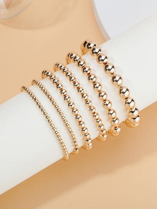 6pcs Round Ball Beaded Bracelet - LuckyFash™