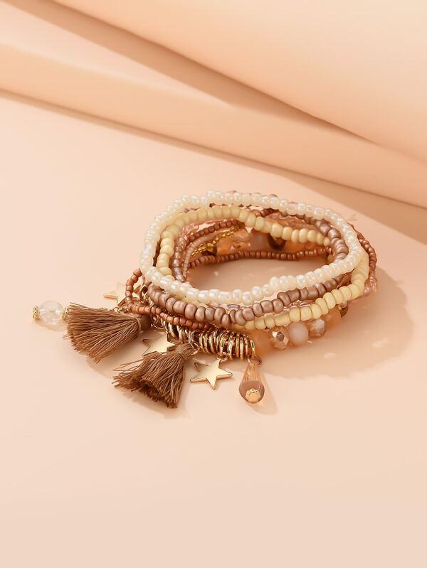 9pcs Tassel Charm Beaded Bracelet - LuckyFash™