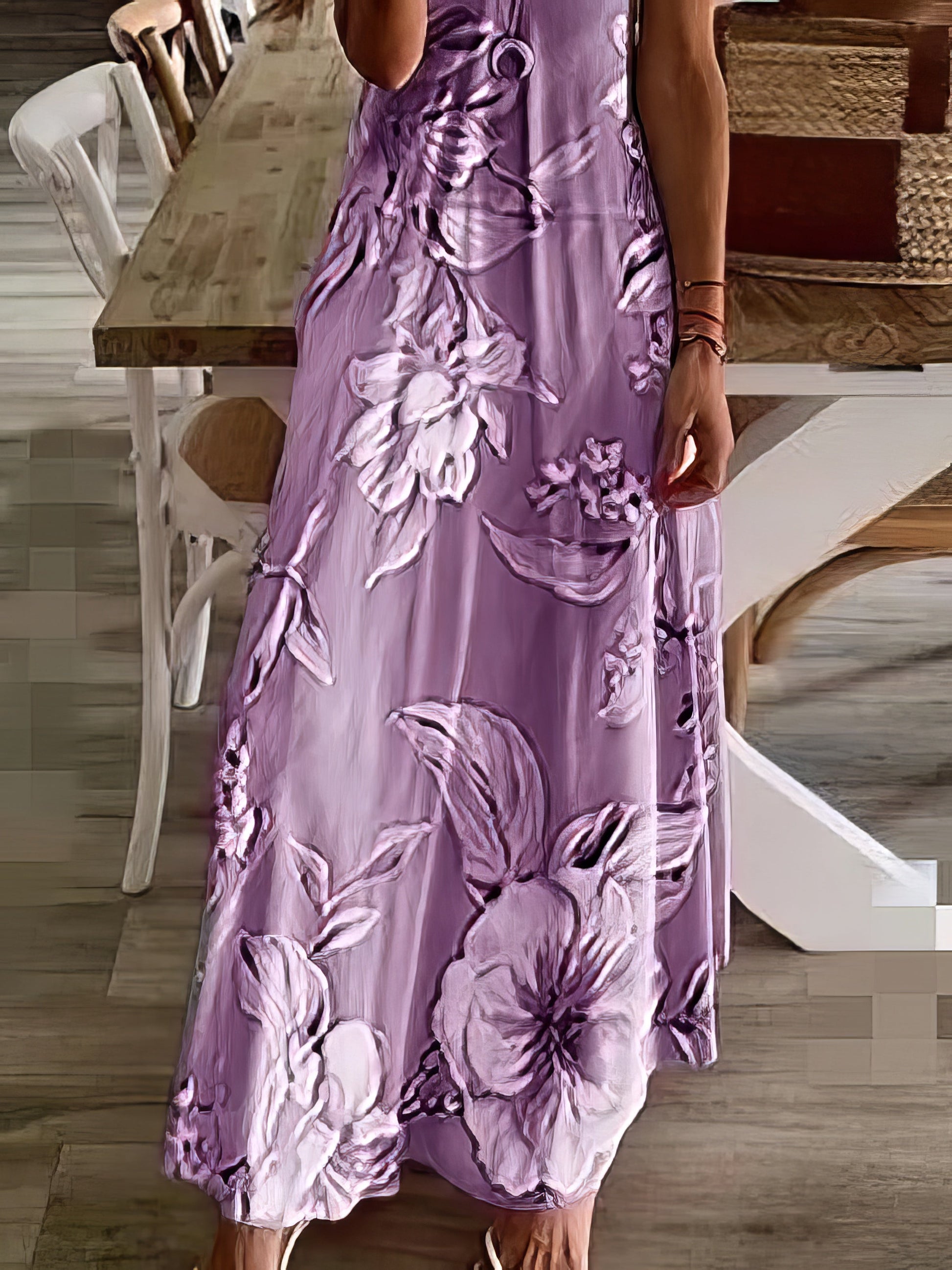 Holiday Dress With Sling Print Maxi Dress - LuckyFash™