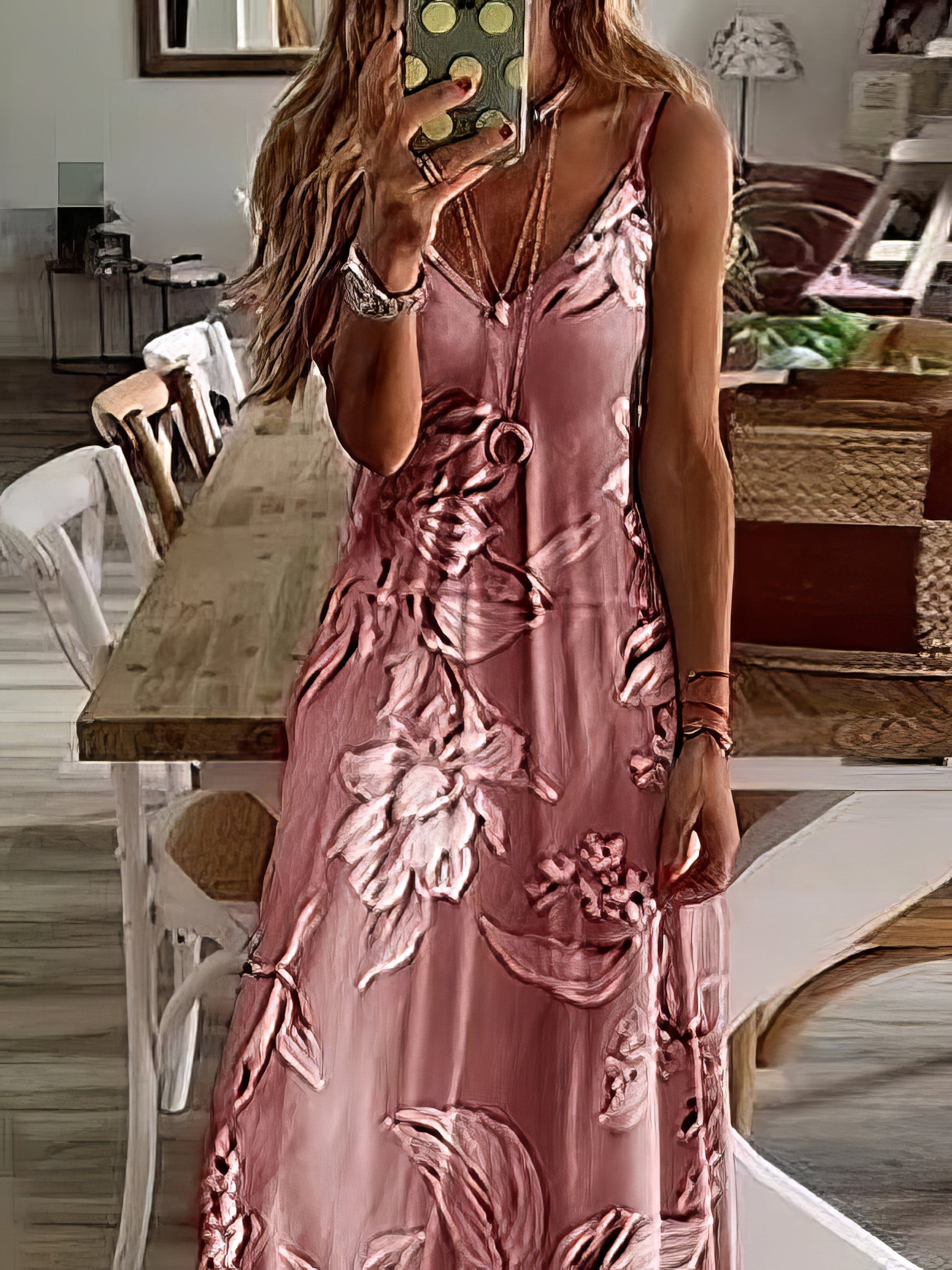 Holiday Dress With Sling Print Maxi Dress - LuckyFash™