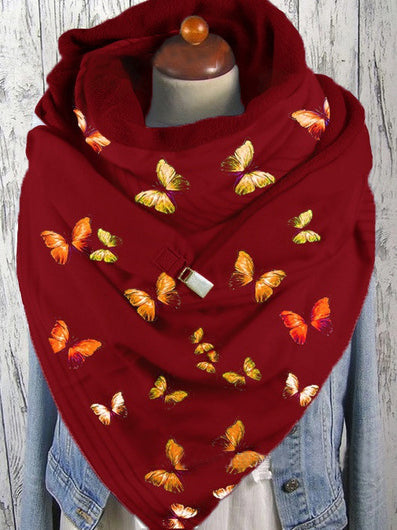 Women's Scarfs Butterfly Print Thick Warm Shawl Scarf - LuckyFash™
