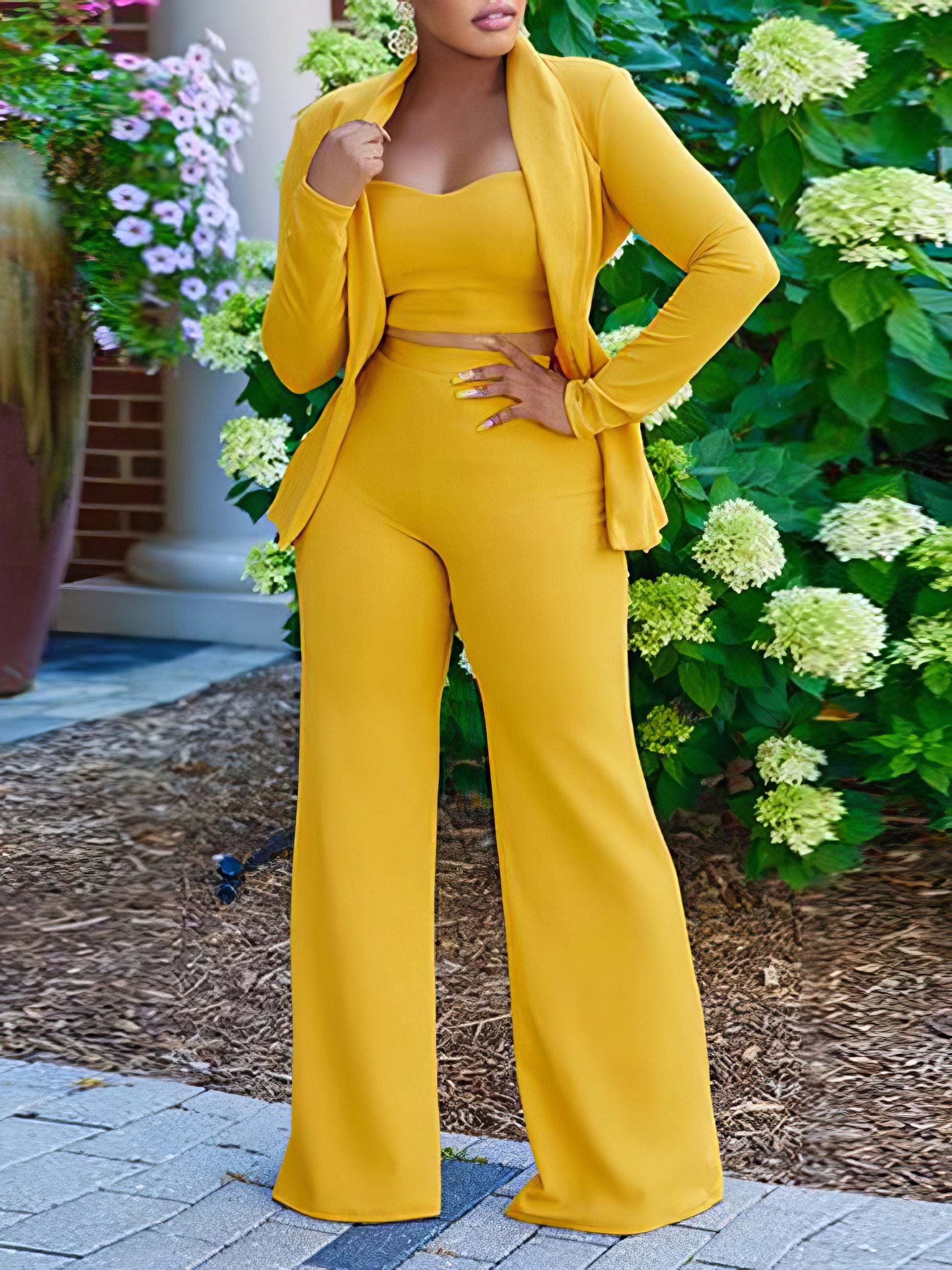 Sets Solid Color Stitching Three-Piece Suit - LuckyFash™