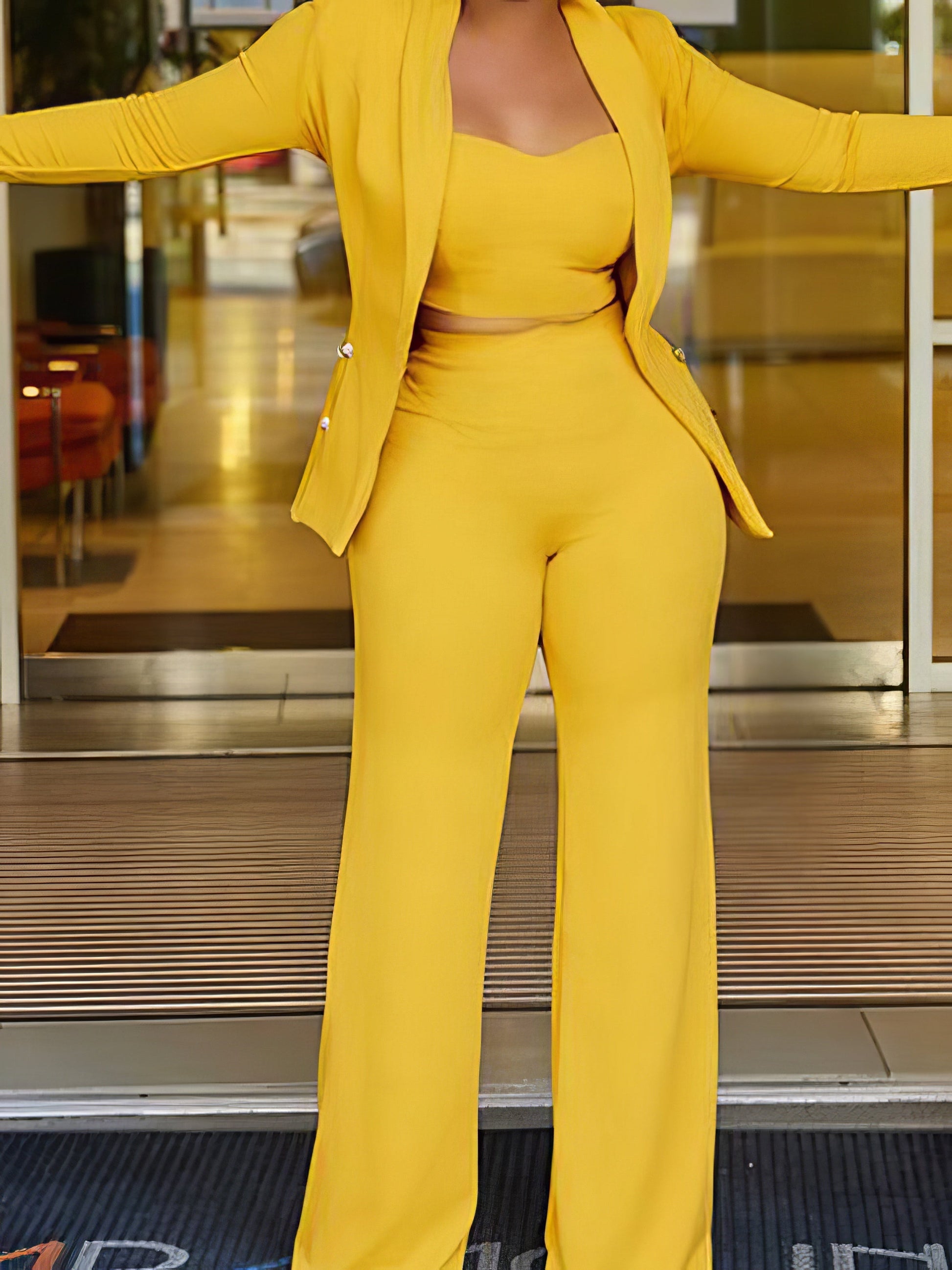 Sets Solid Color Stitching Three-Piece Suit - LuckyFash™