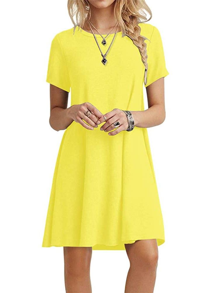 A-Line Casual Short Sleeve T-Shirt Dress - LuckyFash™