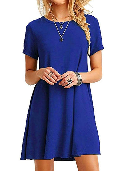 A-Line Casual Short Sleeve T-Shirt Dress - LuckyFash™