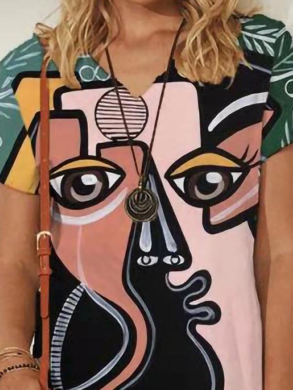 Abstract Painting Printed Mini Dresses - LuckyFash™