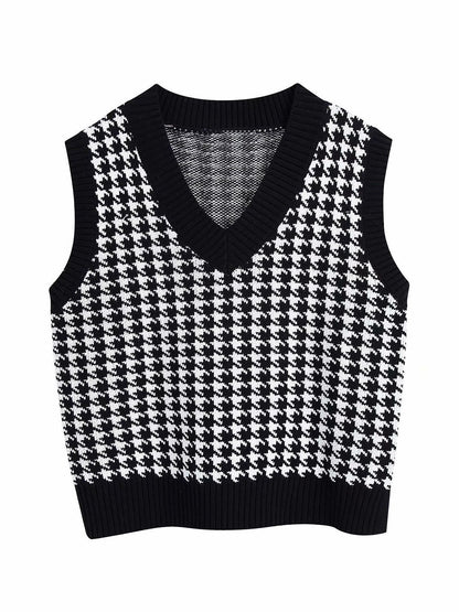 Age Reduction V-Neck Sleeveless Twist Knit Waistcoat Women - LuckyFash™