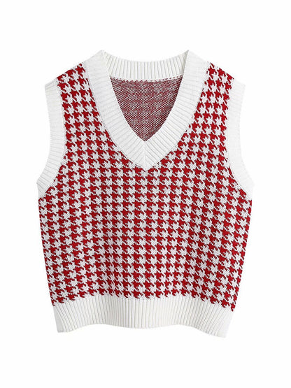 Age Reduction V-Neck Sleeveless Twist Knit Waistcoat Women - LuckyFash™