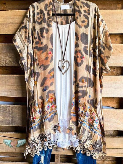 All The Goodness In The World Kimono - Taupe/leopard - LuckyFash™