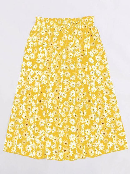 Allover Daisy Print Skirt - LuckyFash™