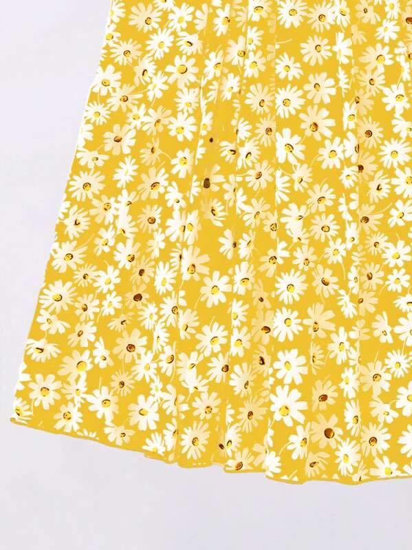 Allover Daisy Print Skirt - LuckyFash™