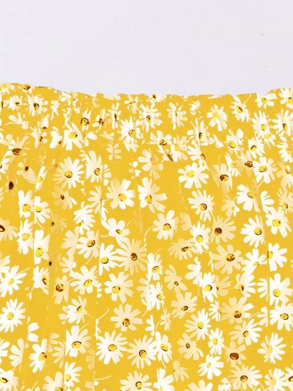 Allover Daisy Print Skirt - LuckyFash™