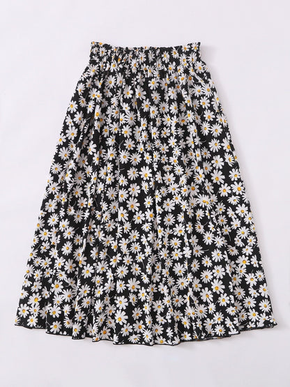 Allover Daisy Print Skirt - LuckyFash™