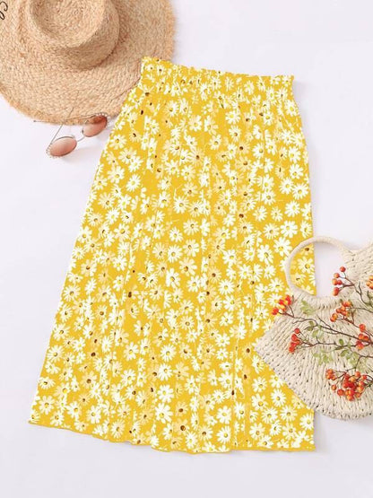 Allover Daisy Print Skirt - LuckyFash™