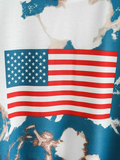 American Flag Tie Dye Boyfriend Sweatshirt - LuckyFash™