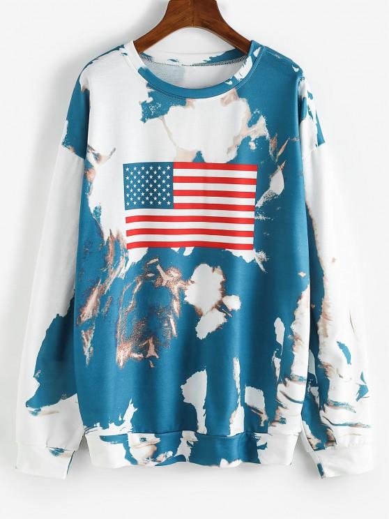 American Flag Tie Dye Boyfriend Sweatshirt - LuckyFash™