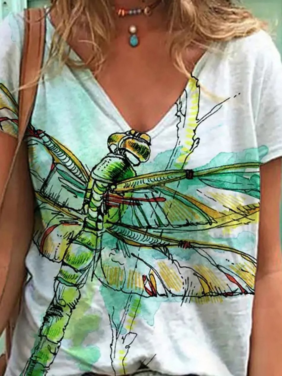 Animal Insect Fashion Print Loose T-shirt - LuckyFash™