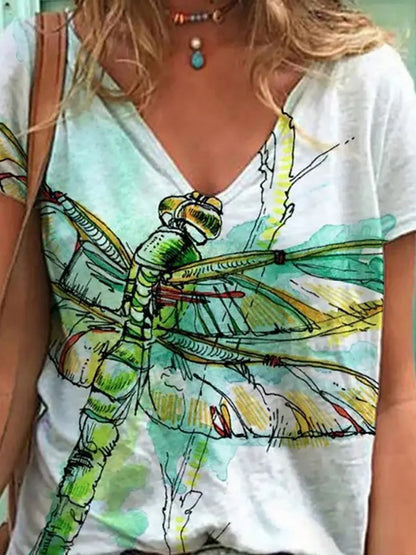 Animal Insect Fashion Print Loose T-shirt - LuckyFash™