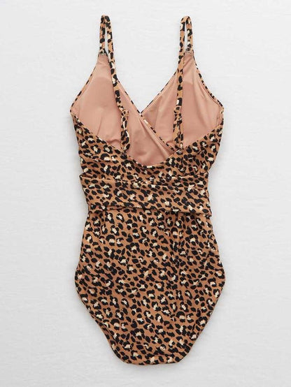 Animal Print Wrap One Piece Swimsuit - LuckyFash™