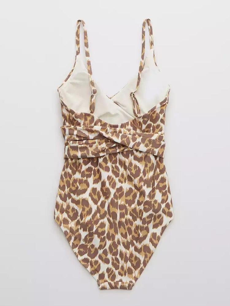 Animal Print Wrap One Piece Swimsuit - LuckyFash™