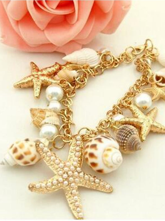 Chain Bracelet Classic Fashion Fashion Personalized Shell Bracelet Jewelry Gold For Holiday Beach for Women - LuckyFash™