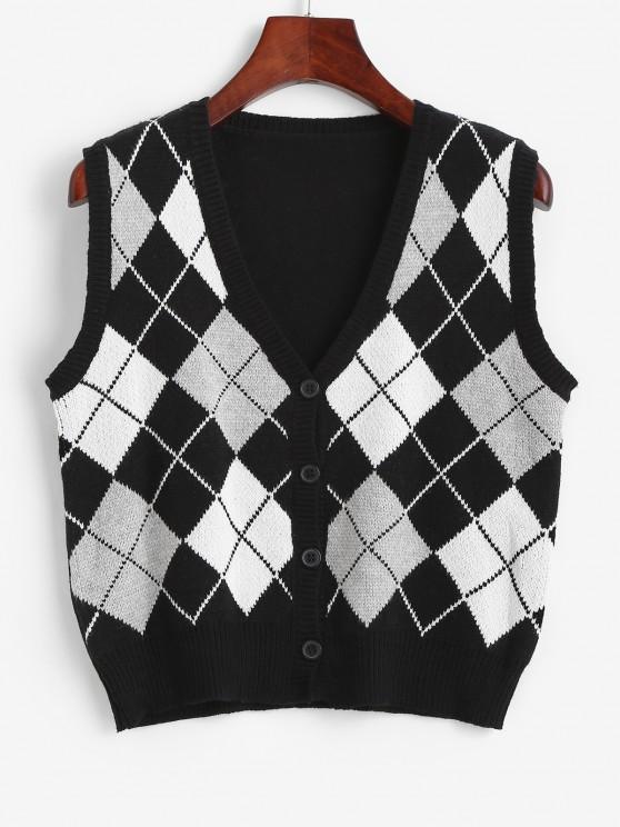 Argyle Button Up Sweater Vest - LuckyFash™