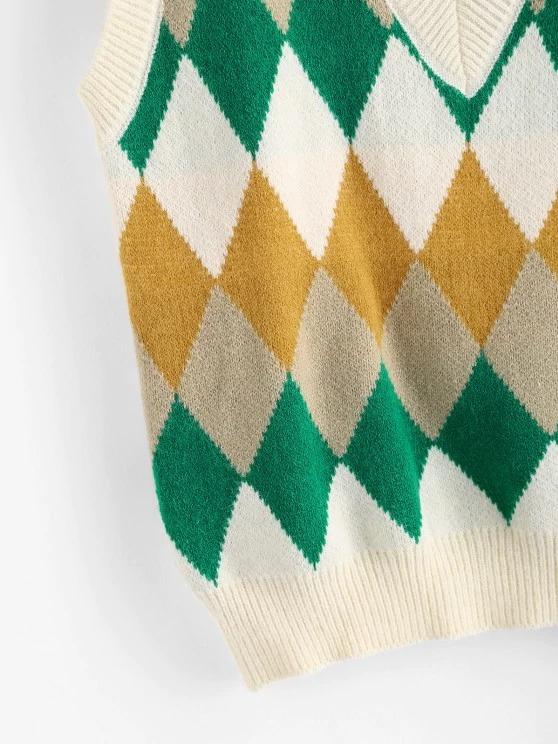 Argyle Knitted Preppy Sweater Vest - LuckyFash™