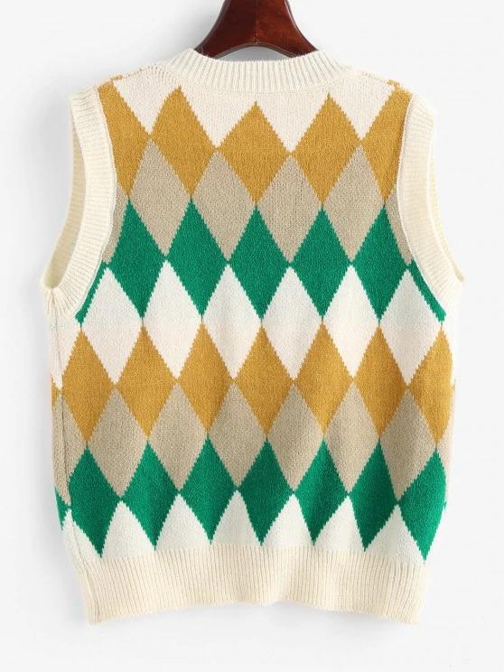 Argyle Knitted Preppy Sweater Vest - LuckyFash™