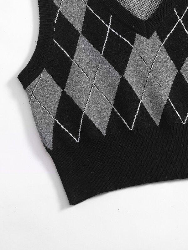 Argyle Pattern Sweater Vest - LuckyFash™