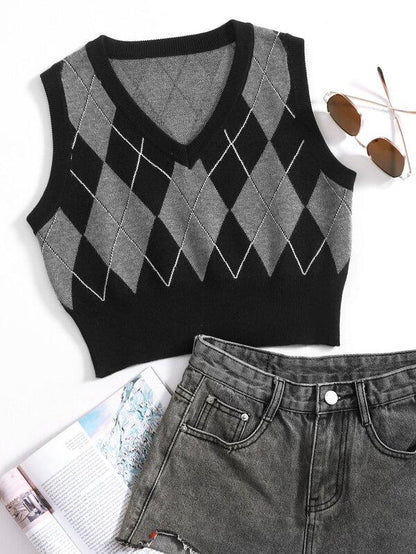 Argyle Pattern Sweater Vest - LuckyFash™