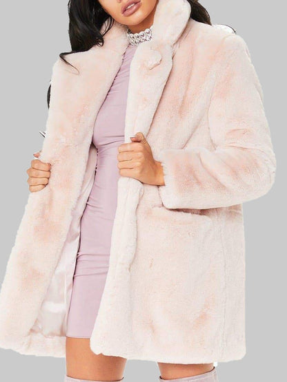 Artificial Wool Turn Down Collar Coat - LuckyFash™