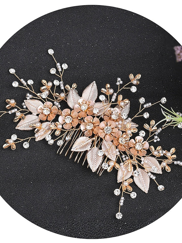 1pc Women's Girls' Hair Combs Hairpin Comb Wedding Hair Comb Bridal Hair Pieces Flower Leaf Hair Accessories for Women - LuckyFash™