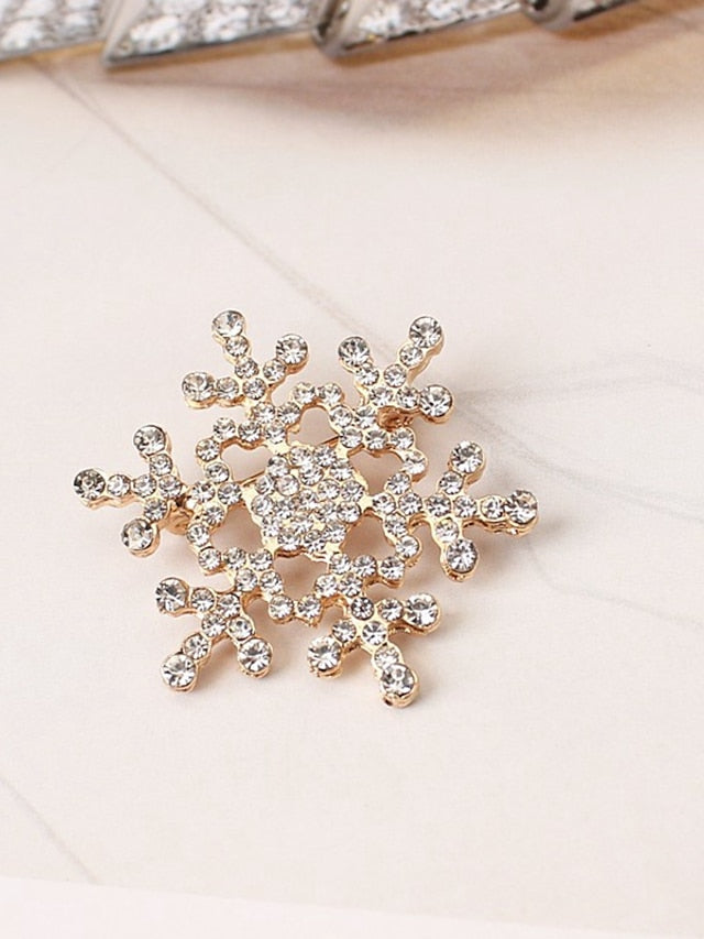 Women's AAA Cubic Zirconia Brooches Classic Flower Stylish Brooch Jewelry Silver Gold For Daily Holiday - LuckyFash™