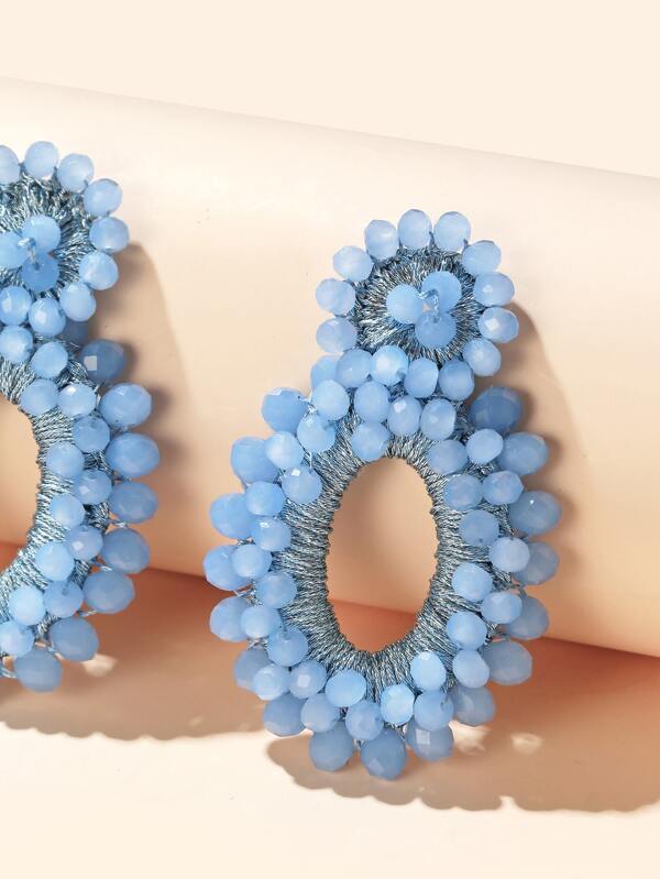 Beaded Round Drop Earrings - LuckyFash™