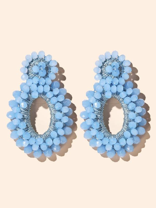 Beaded Round Drop Earrings - LuckyFash™