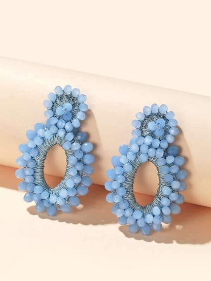 Beaded Round Drop Earrings - LuckyFash™