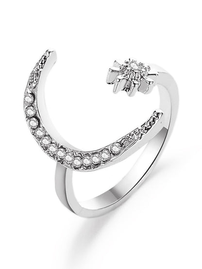 1PC Ring For Women's Daily Date Rhinestone Alloy Moon Star - LuckyFash™