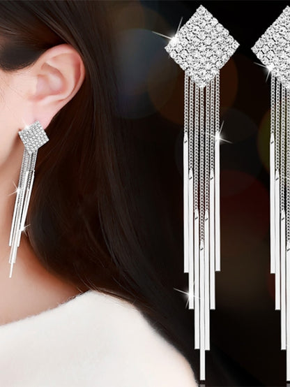 1 Pair Earrings For Women's Girls' Wedding Imitation Diamond Alloy Classic Wedding - LuckyFash™