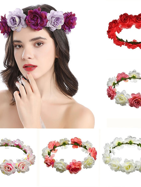 1PC Women's Flower Headbands Hair Ring For Outdoor Holiday Beach Fabric - LuckyFash™