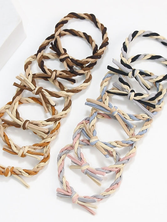 12pcs Women's Multi Color Weaved Hair Ties Hair Tie For Daily Thread Cord - LuckyFash™